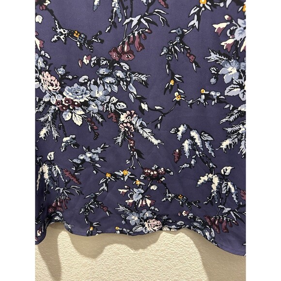Ann Taylor Loft Purple Frosted Branch Floral V-Neck Bell Sleeve Dress Womens 6P - Picture 6 of 9